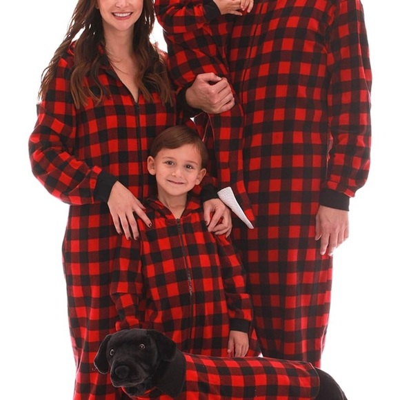 Amazon Essentials Other - Red and Black Plaid Kids Pajamas